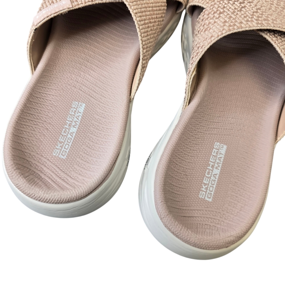 Skechers Women's 6 On The Go 600 Pink Glistening Slip On Sandals - Picture 8 of 11